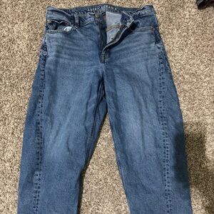 American Eagle Outfitters Dark Blue Barrel Leg Jeans